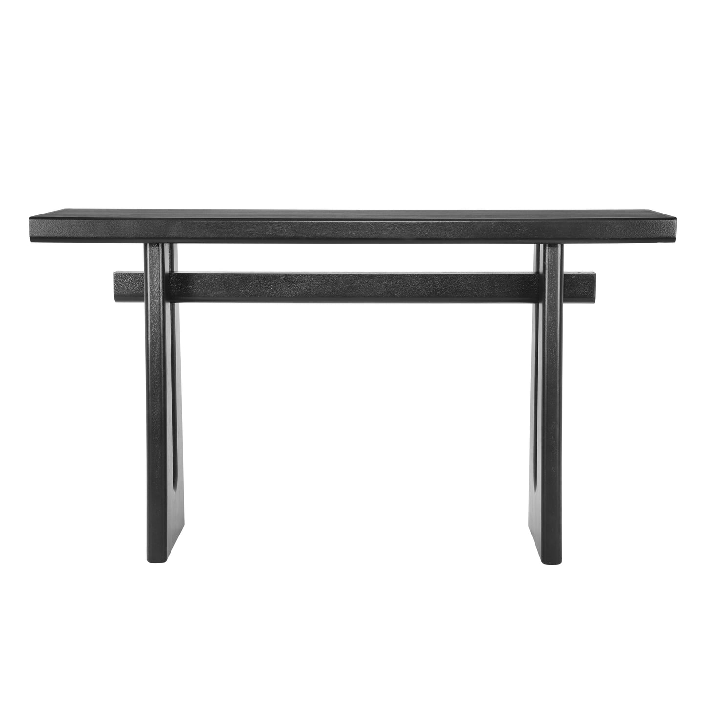Christopher Knight Home Hirai Narrow Console Table with Geometric Silhouette, Entryway Table with Premium Wood Veneer Finish, MDF Wood Design Display Table for Home Decoration, Living Room, Black