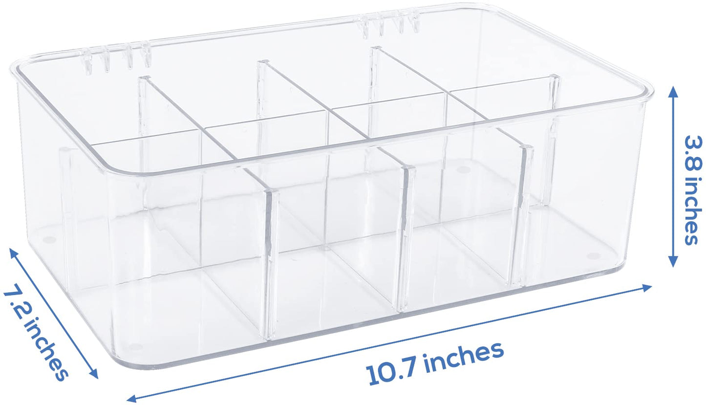 Utopia Home - Tea Bag Organizer With Lids, Clear Pantry Storage Box - (3 Pack) Stackable Partition Organizers or Holder With Lids For Drawers, Countertops, Fridge, Kitchen, Snack & Spice Organization