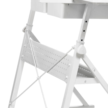 Artist's Loft Artists Loft Desk, Tilting Glass Top Adjustable Drafting Table, White, 55.9" x 23.6", 1-Pack