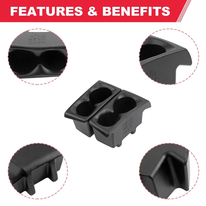 Car Door Cup Holder Insert Compatible with 2019-2024 Dodge Ram 1500 Right & Left Side Foam Door Trim Cup Holder Replaces# 5YK46TX7AC 5YK47TX7AC