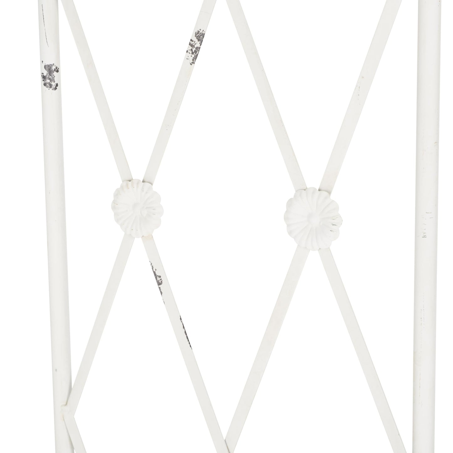 SAFAVIEH Outdoor Collection Atticus Antique White Wrought Iron Lattice Arch Garden Arbor