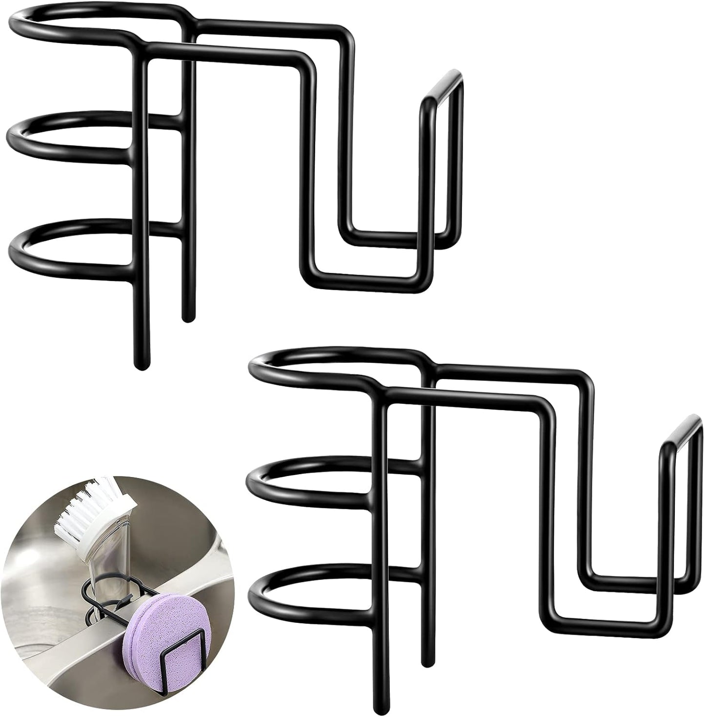 2 Blulu Pieces Sink Dish Wand Brush Holder Kitchen Sink Caddy Organizer Sponge Storage Dish Scrubber Holder Kitchen