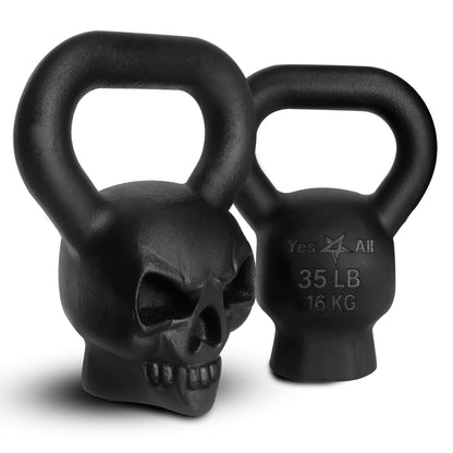 Yes4All Kettlebell Special Shape, Upgraded &Multifunctional for Advanced Training, Solid Cast Iron Powder Coated, Anti Slip Handle Strength Training Equipment