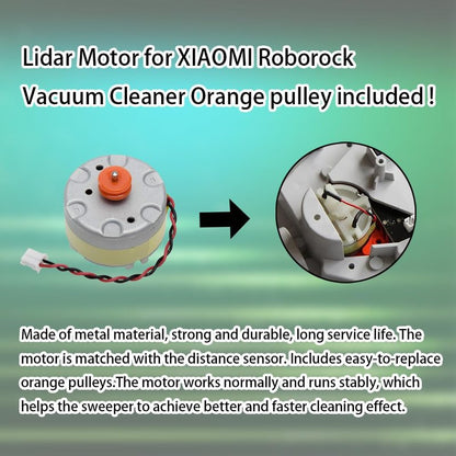 Ytaland Lidar Motor for Xiaomi Roborock S5 S5 MAX S6 Pure S6 MAXV S60 S65 S50 E20 E25 E35, Mini Power Lead Plug Robot Distance Sensor Robot Metal LDS Replacement Parts with Cable