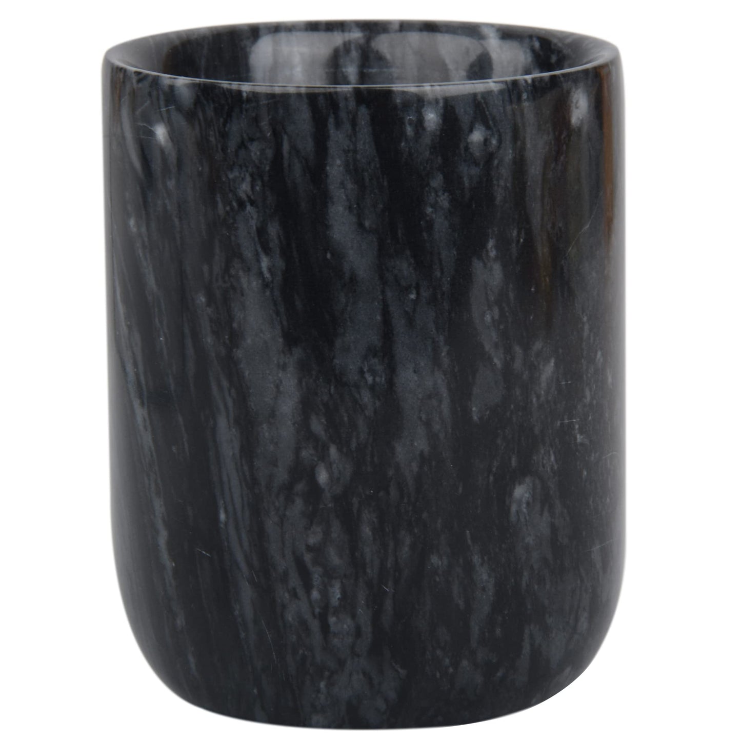 Toothbrush Holder,Handmade Marble Toothbrush Cup,Stone Toothbrush Organizer for Pen Holder,Makeup Brush Cup,Razor Holder,SPA Collection Tumbler First Choice for Home and Hotel(Black)