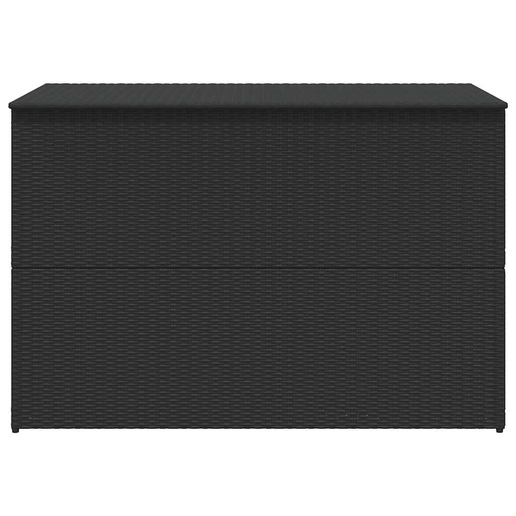 RCODSSK Poly Rattan Patio Storage Box 59x39.4x39.4 Inches Black, Outdoor Storage Chest with Powder-Coated Steel Frame and Zippered Liner for Cushions, Blankets, Towels