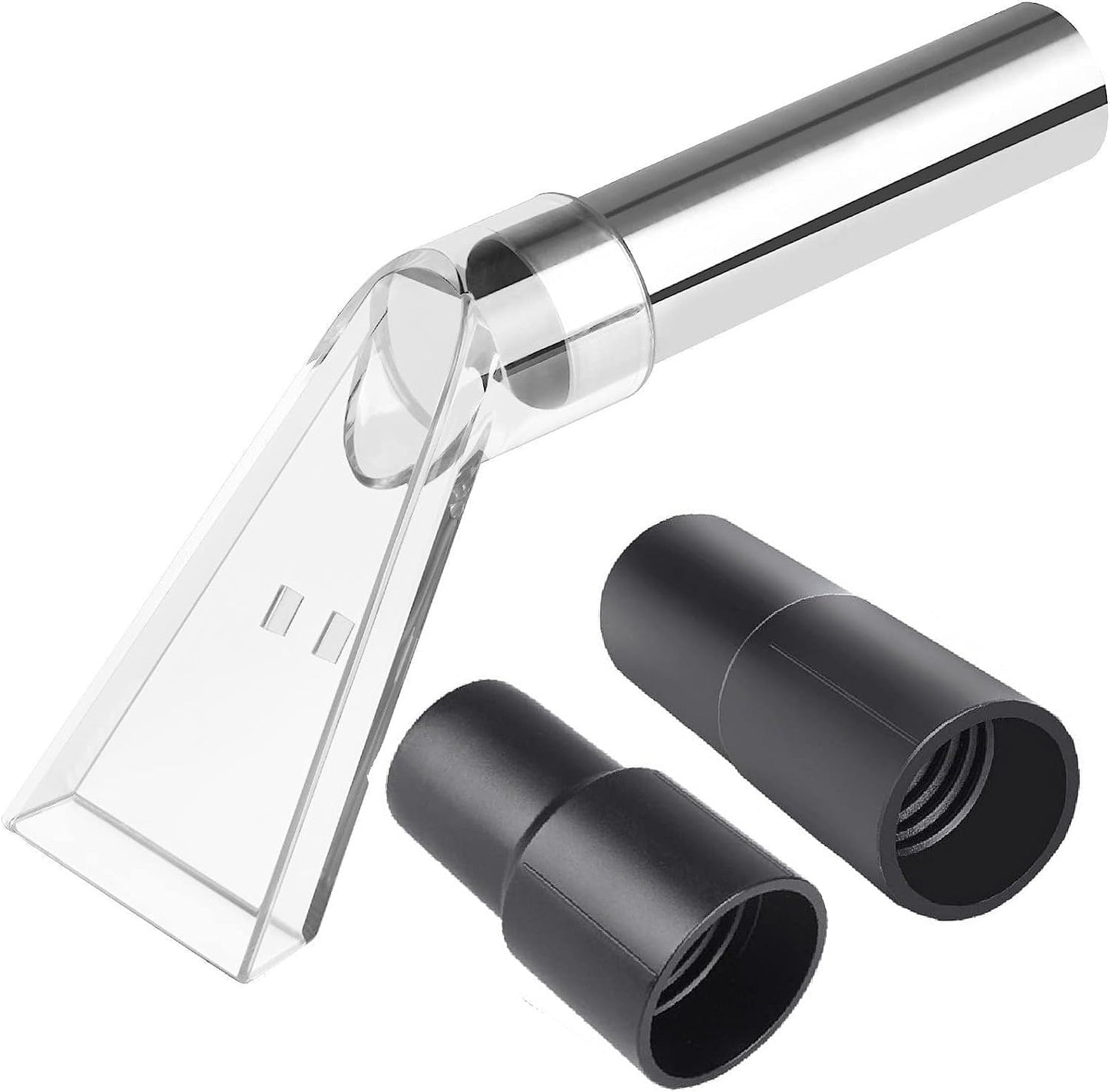 Universal Shop Vac Extractor Attachment: Hand Wand with Clear Head and 1-7/8", 1-1/4" Adapters for Upholstery & Auto