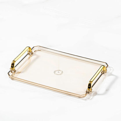 Generic Countertop 16x8.7x1.4 Inch Acrylic Serving Tray with Handles Ottoman Coffee Table Tray, Decorative Trays