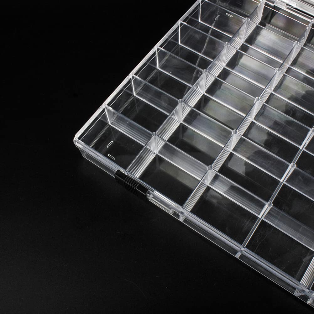 Chemlliy 36 Grids Clear Plastic Organizer Box, Craft Storage Container for Beads Organizer, Art DIY, Crafts Jewelry Storage, Fishing Tackles, Rock Collection, 1 Pack