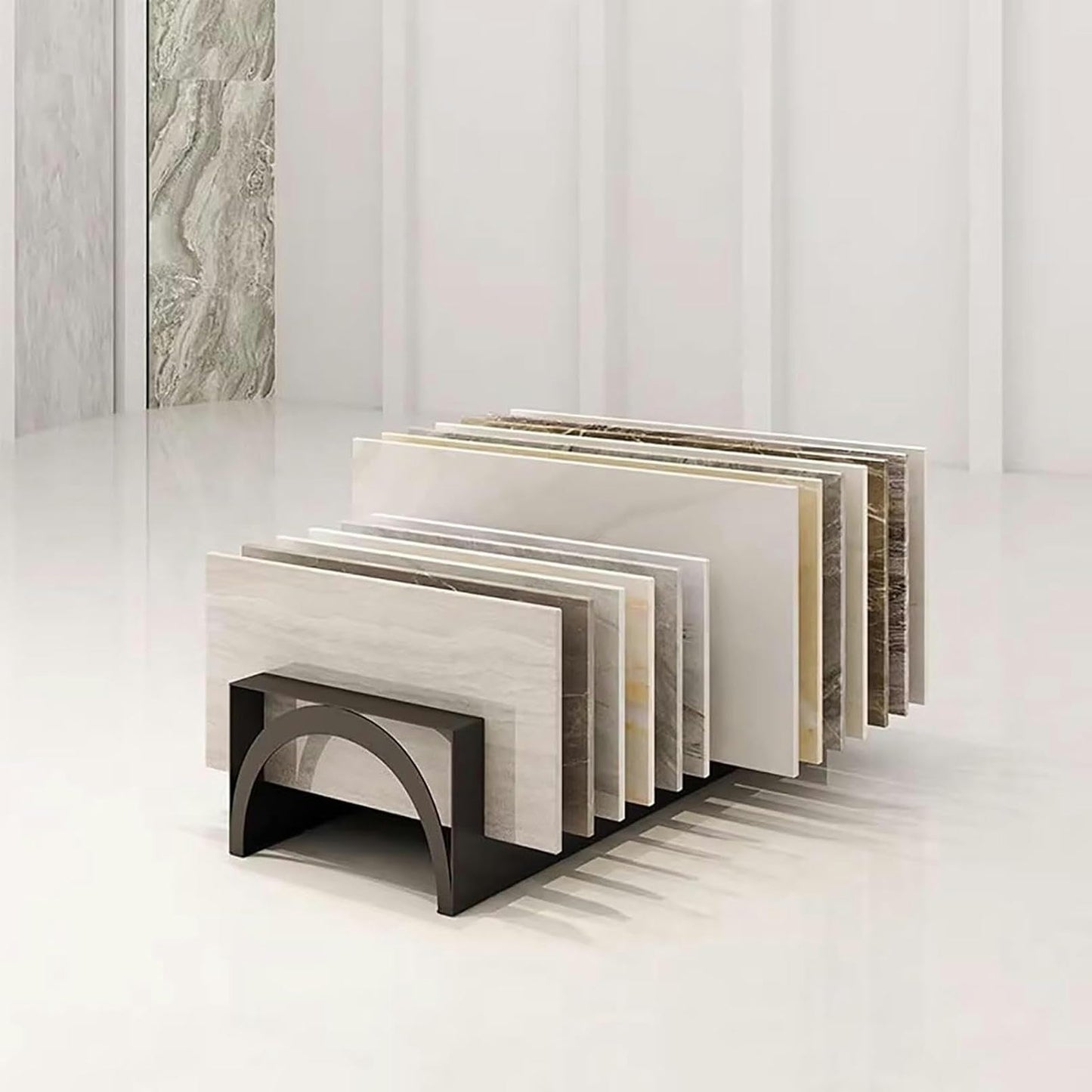 LGEOELIAS Floor Tile Display Rack,Wooden Floor Sample Holder,Sample Door Stand,Commercial Floor Tile Display Shelf for Retail Stores