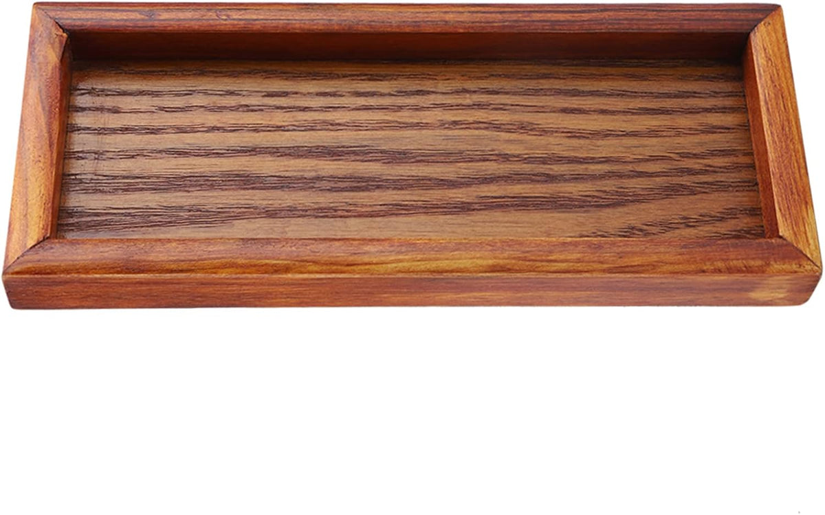 Wooden Serving Tray, Rectangle Wooden Tea Tray for Fruit, Snack, Candy, Coffee Table Organizer