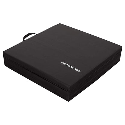 BalanceFrom 6x2 Feet 3-Panel Folding Gymnastics Mat – 1.5-Inch Thick Pad with Vinyl Surface and Carrying Handles for Tumbling, Yoga, Pilates, Home Workouts, and Martial Arts