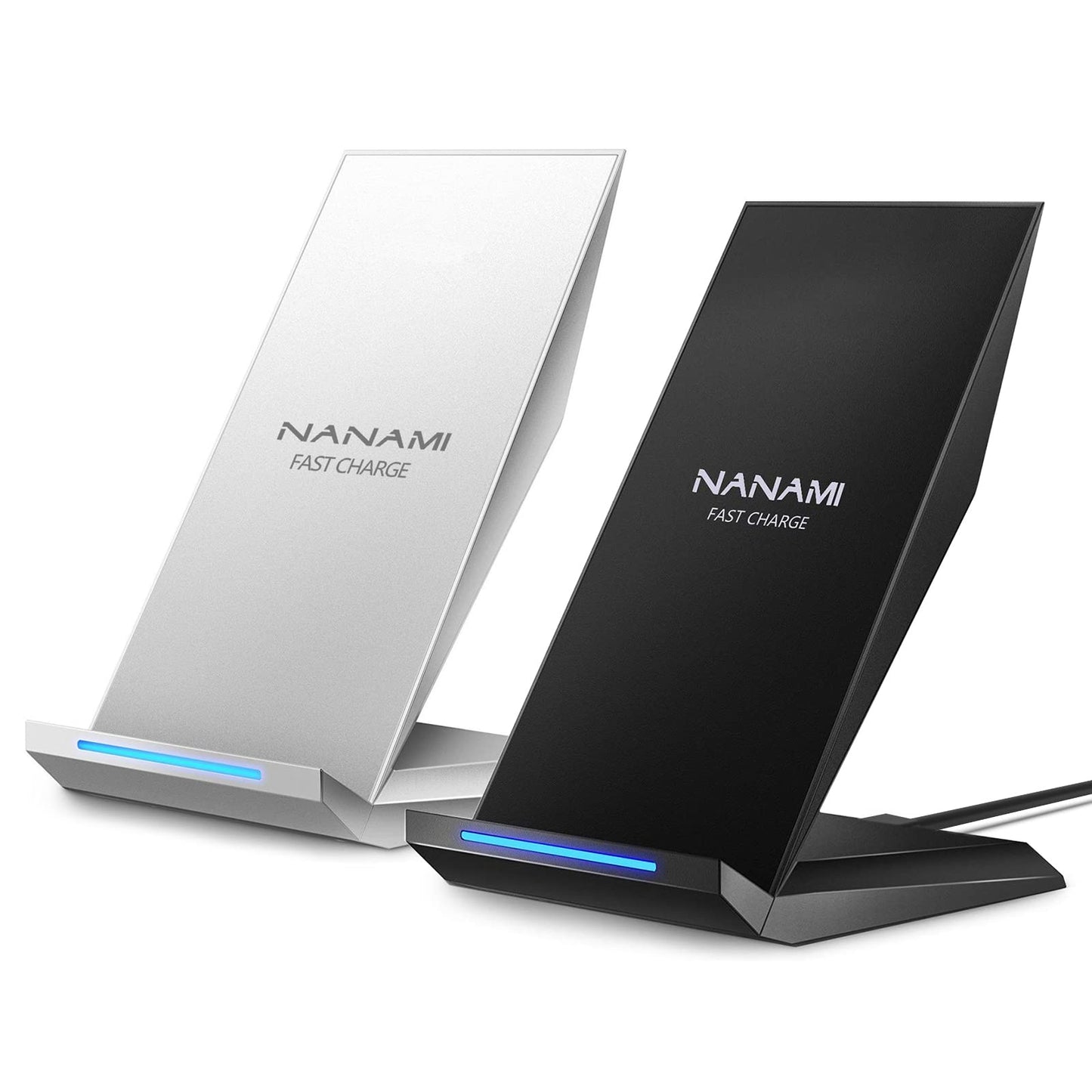 Fast Wireless Charger, [2 Pack] NANAMI Qi Certified Wireless Charging Stand Compatible iPhone 17/17 Air/17 Pro/17 Pro Max/16/15/14/13/12, Phone Charger for Galaxy S25/S24/S23/S22 and Qi-Enabled Phone