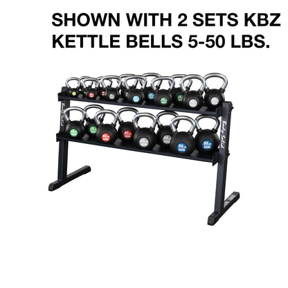Body Solid (GKR60) 2-Tier Kettlebell Rack, 1000lb Weight Stand Storage, Commercial and Home Gym Strength Training Organizer