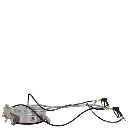 21" Stainless Steel Surface Cleaner with Wheels, 4 Nozzle Front Spray Bar, Side Nozzles, Pressure Washer Attachment