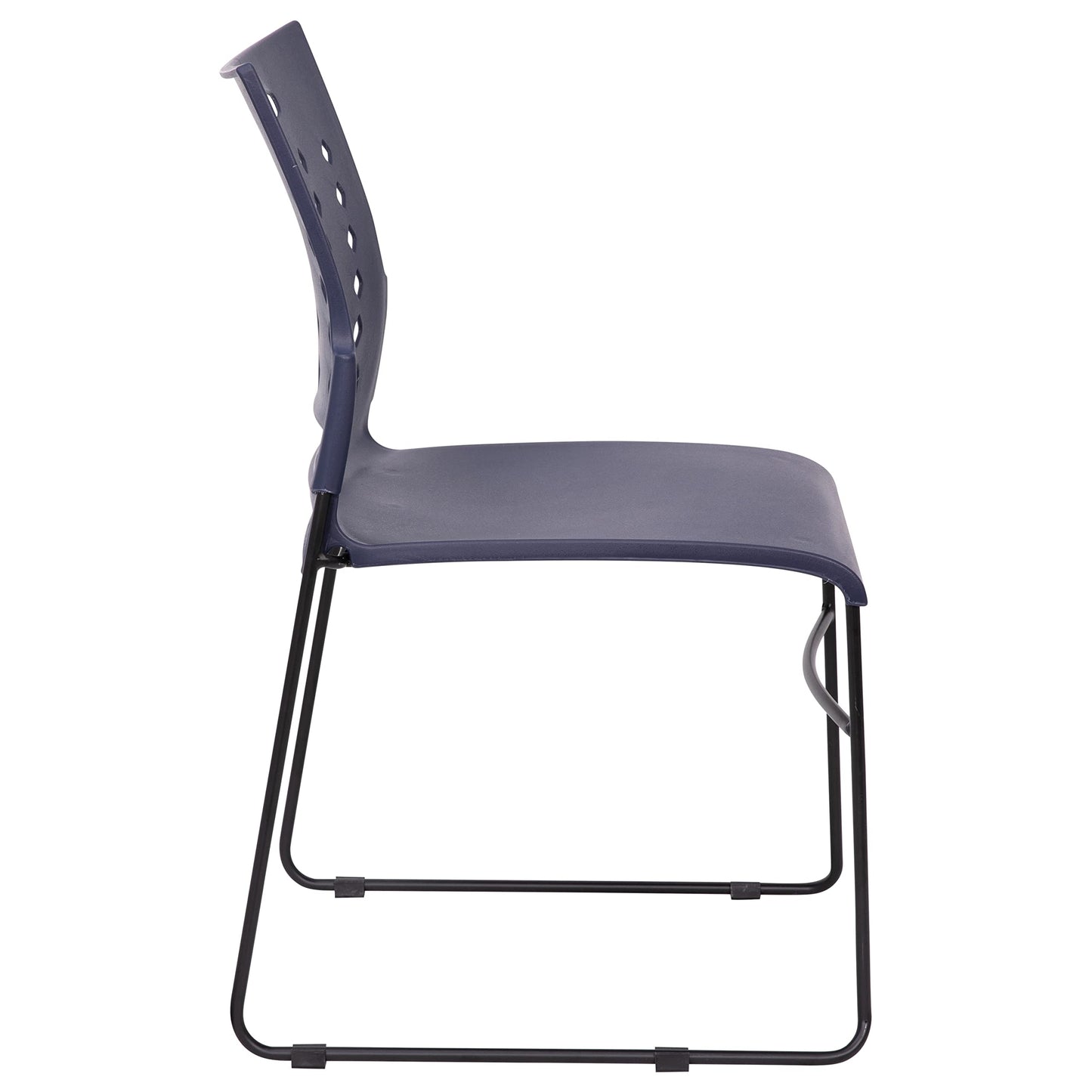 Flash Furniture HERCULES Series 881 lb. Capacity Navy Sled Base Stack Chairs with Air-Vent Back, Set of 5