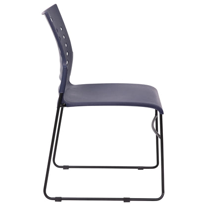 Flash Furniture HERCULES Series 881 lb. Capacity Navy Sled Base Stack Chairs with Air-Vent Back, Set of 5