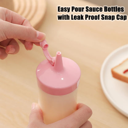 Qiuhome 12 oz (8 Pack, Condiment Squeeze Bottles Sauces Ketchup Bottles Squeeze Bottles Liquids, Oil - Gray)
