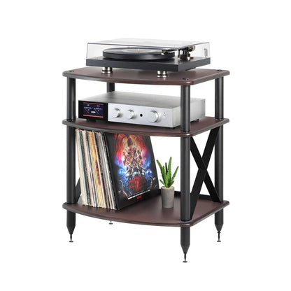 Pangea Audio Vulcan TT Turntable Stand with Vinyl Record Storage (Espresso)