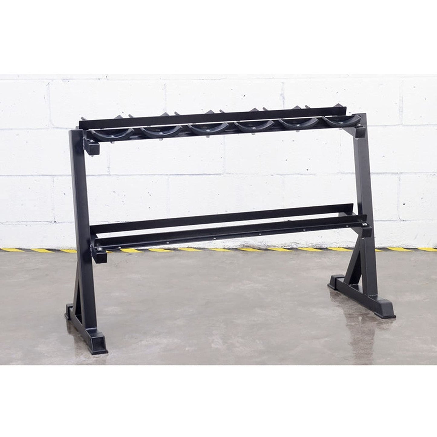 EliteBloom Black Steel Dumbbell Rack, 2-Tier Horizontal Dumbbell Weight Storage Rack, Dumbbell Rack Stand, Free Weight Stand, Perfect For Home, Garage, And Commercial Gyms