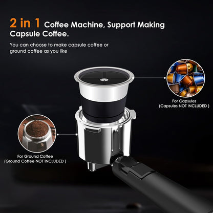 COWSAR Commercial Espresso Machine 20 Bar, Compact Espresso Maker with Milk Frother Steam Wand, Expresso Coffee Machines with 45 OZ Removable Water Tank for Cappuccino, Latte, Home