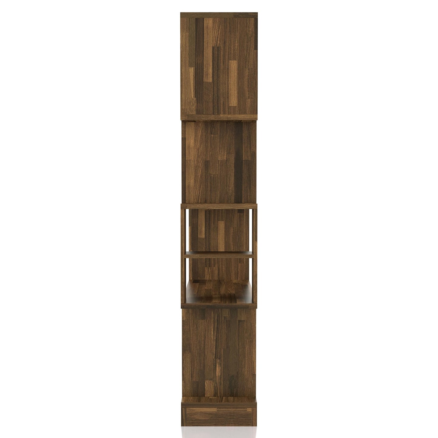 24/7 Shop at Home Arlo Transitional Multi-Storage Wood Wine Cabinet with Stemware Racks for Kitchen Dining Room, Bar, 69", Light Hickory Brown