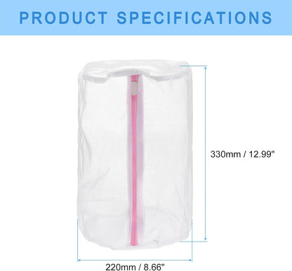 uxcell 2Pcs Shoes Washing Bag - 8.7 x 13 Inch Cylinder Fine Mesh Laundry Bags for Washing Machine
