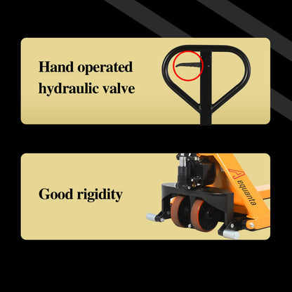 Aequanta Manual Scissor Pallet Jack Truck High Lift Hand Truck (Yellow 48 x 27 Inch)