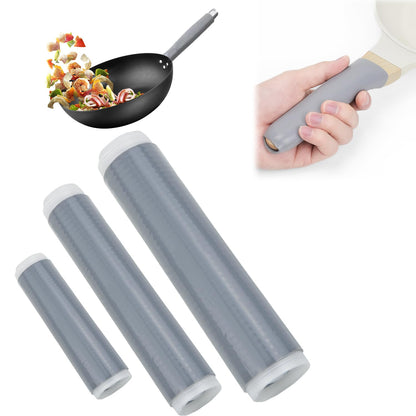 3PCS Pot Handle Heat Insulation Silicon Cover, zxbaers Cast Iron Handle Cover Silicone, Cover Sleeve Pot Silicone Anti-Scald Handle, Grizzly