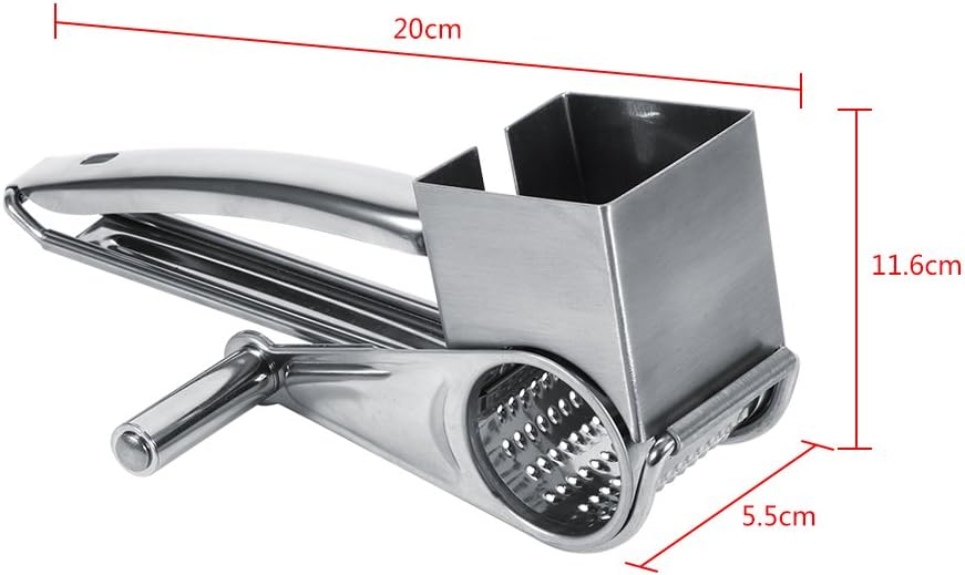 Stylish Design Kitchen Cheese Grater, Multipurpose Stainless Steel Rotary Shred Tool