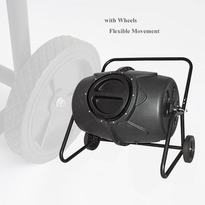 Electric Compost Bin Compost Tumbler Bin with Wheels and Handle, Mobile Heavy Duty Rotating Outdoor Organic Compost Bin Tumbling Mixer Composter for Kitchen Waste & Garden Clippings, Large 190L/50 Gal