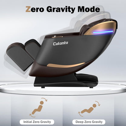 Culanta Massage Chair Full Body, Zero Gravity SL-Track Shiatsu Massage Recliner Chair with Body Scan, Airbags, Foot Rollers, Deep Yoga Stretch, Heating (U1-Brown)