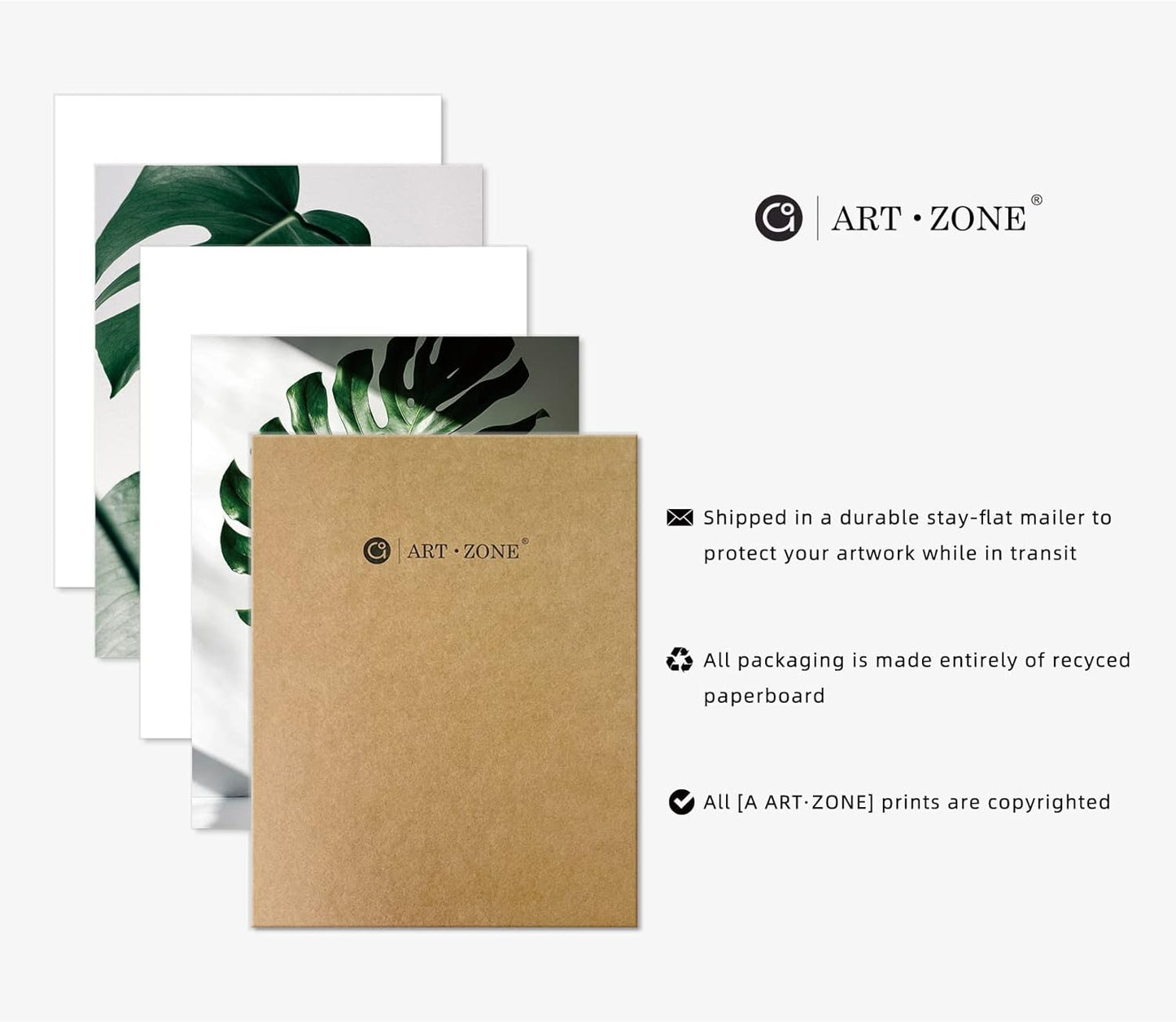 A ARTZONE Botanical Watercolor Prints, Set of 4 Unframed Canvas Art Prints (8x10 inches)