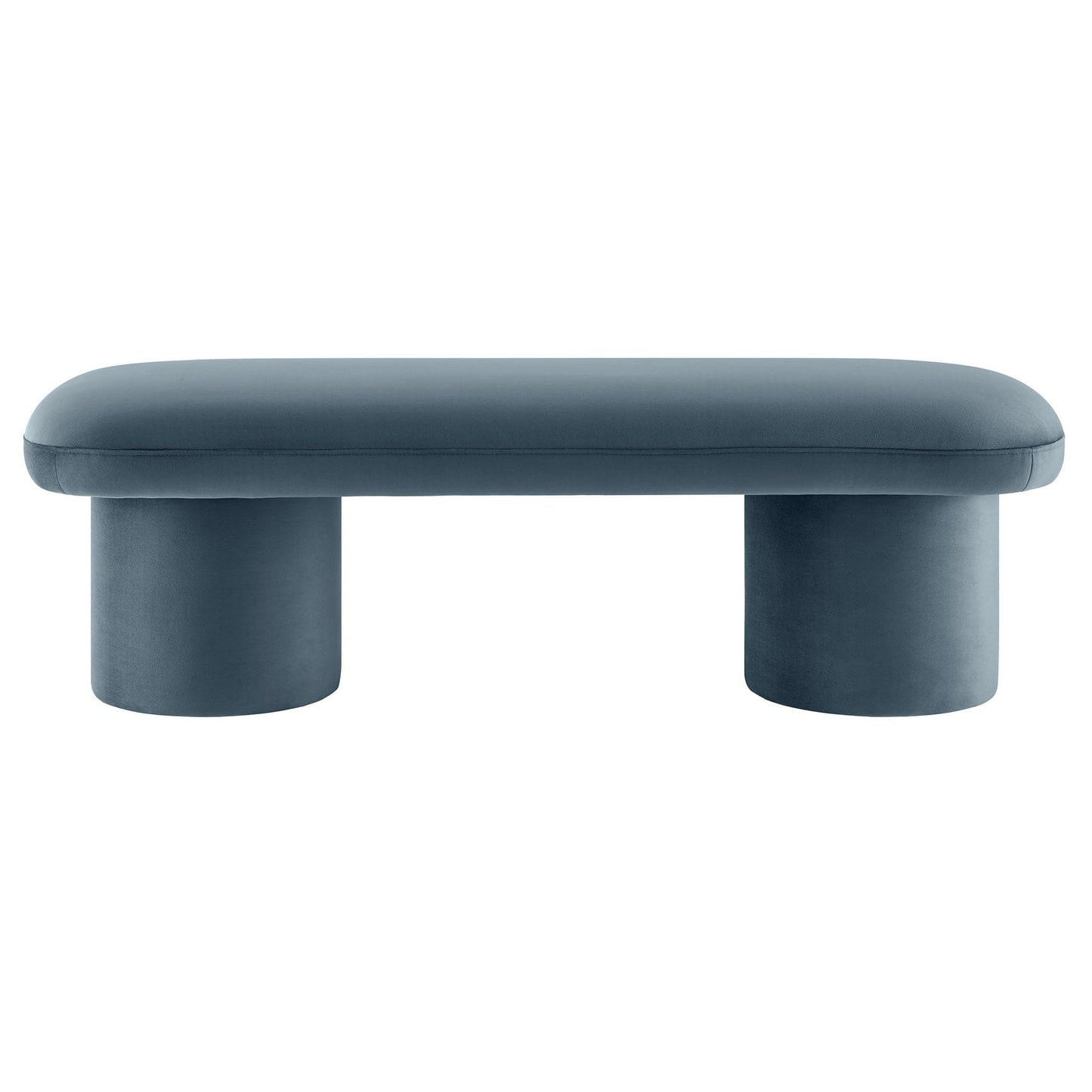 Modway Orla Performance Velvet Upholstered Bench in Cadet Blue