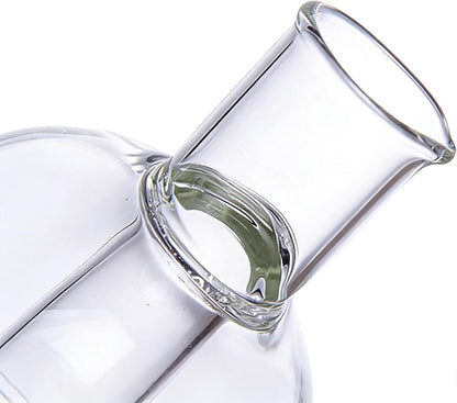 2 1 ELETON in Glass Oil and Vinegar Bottle Borosilicate Cruet with Triple-Bubble Inner Chamber, Dual Dispenser