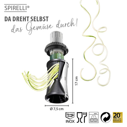 GEFU Spiralizer - Vegetable Spiral Slicer with Attachable Finger Guard - Spirelli 2.0