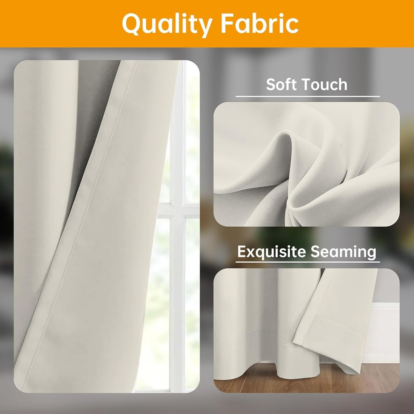 Room Divider Curtains Flexible Ceiling Tracks Set Curtain Track Ceiling Mount Blackout Curtain for Living Room Bedroom Ceiling Curtain Rod Privacy Dividers Panels W120 x H96 Beige Drape & Black Rail