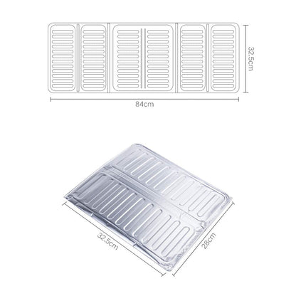 Hztyyier 3 Sided Oil Proof Aluminum Foil Splatter Guard Foldable Heat Insulation, Easy to for Kitchen Stove, Single or Double Stove Use (silver), Hztyyierbdghskgcvt-79