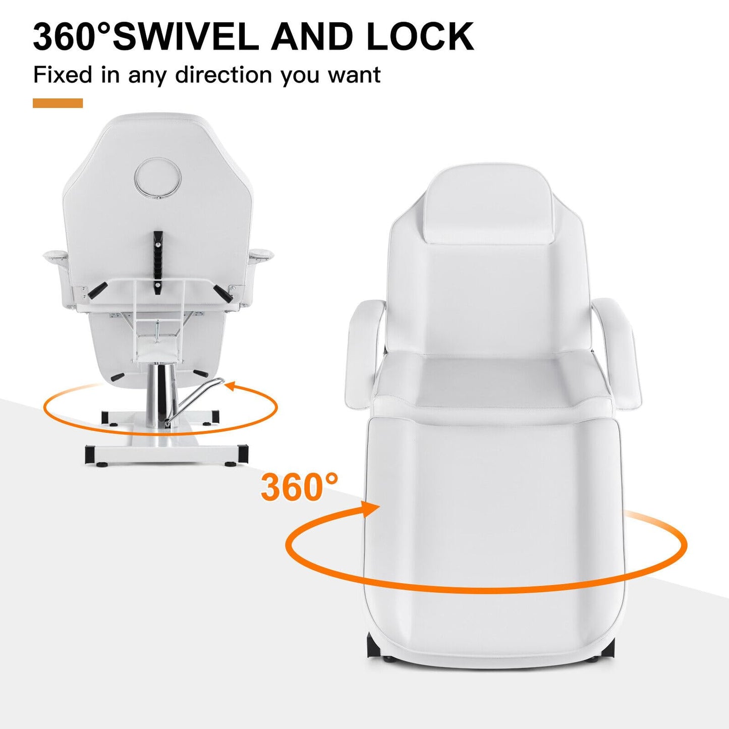 Artist hand Professional Hydraulic Tattoo Bed Swivel aesthetician Chair Adjustable Beauty Esthetician Spa Table for Eyelash Facial Bed Extensions Salon Equipment