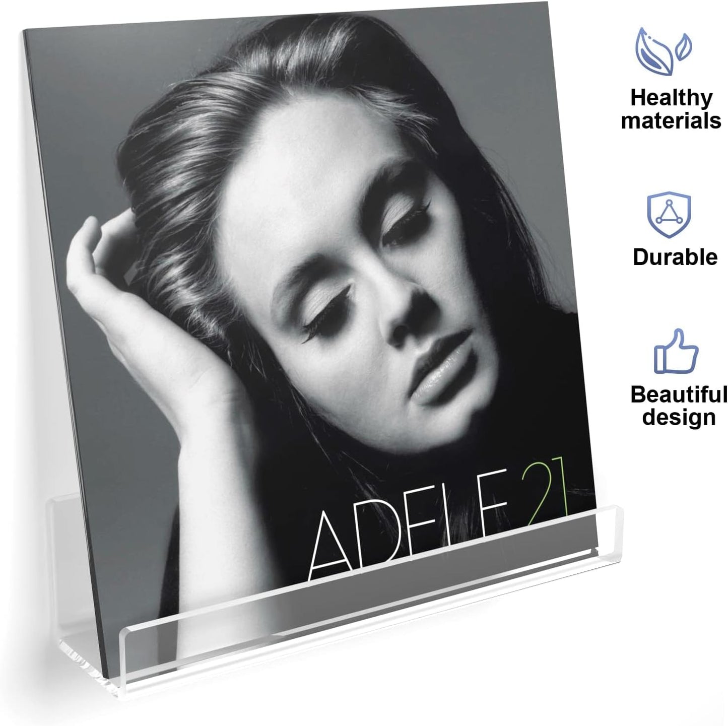 12 inch Album etc.6 Pack Laurensory Vinyl Record Shelf Wall Mount, Clear Acrylic Record Holder Display, Floating