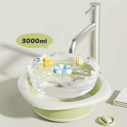 Bellglee 3-Pack Collapsible Wash Basin Set, Baby Kids Foldable Small Wash Basin, Portable Plastic Basins for Bottles, Travel, Camping, Laundry