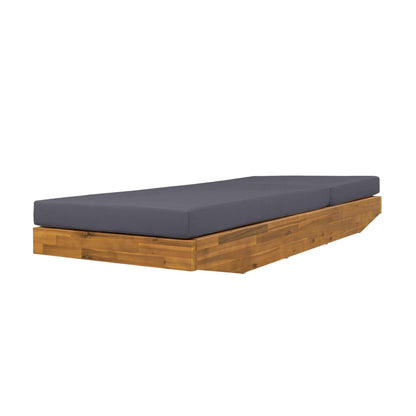Christopher Knight Home Maril Acacia Wood Chaise Lounge Chair Outdoor, Adjustable Backrest Sun Lounger Recliner, Patio Outdoor Chaise Lounge with 4" Thick Water-Resistant Cushion, Teak+Dark Gray