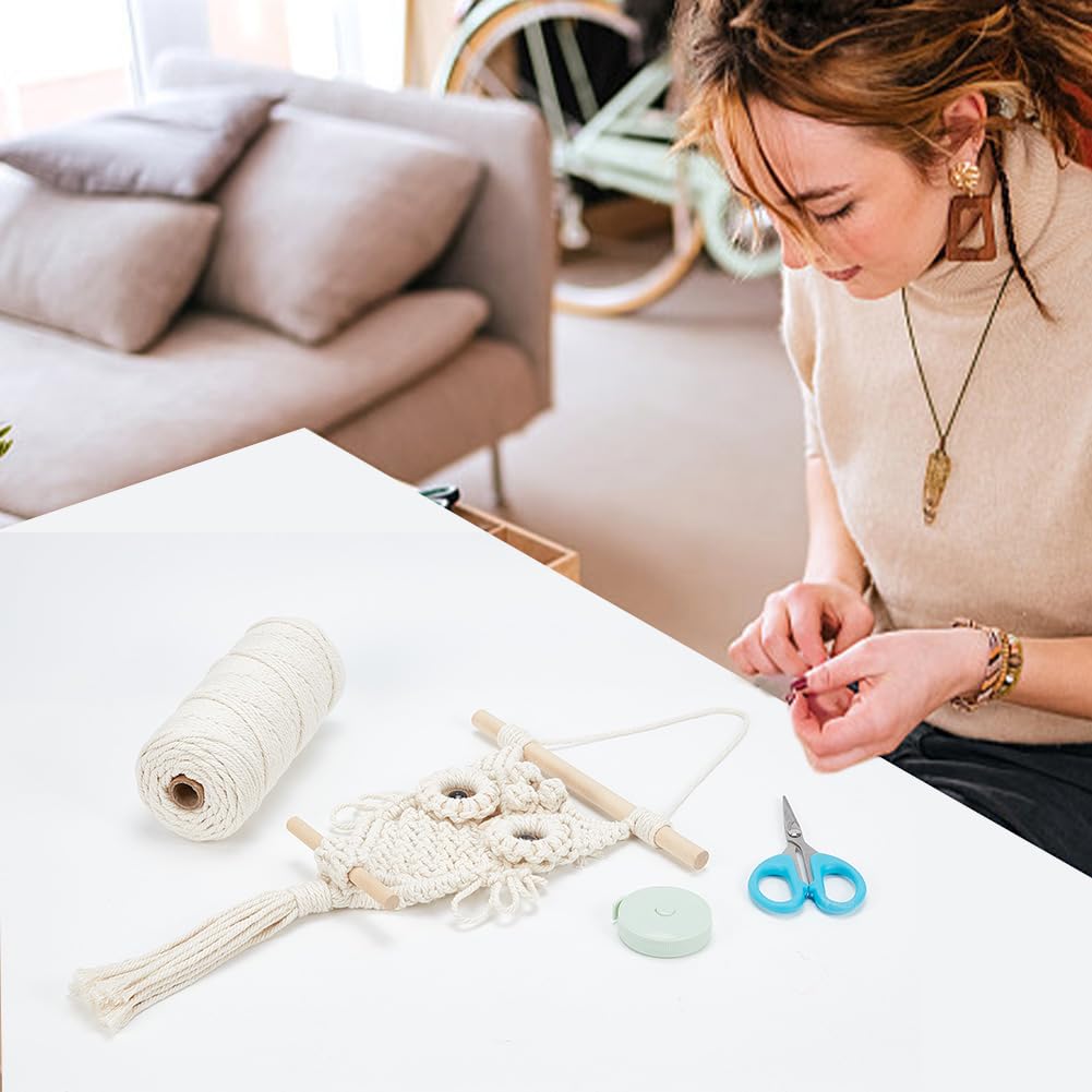 ORIGACH DIY Macrame Owl Wall Hanging Tapestry Kit Handmade Macrame Owl Kit Boho Hand Woven Macrame Wall Hanging Decor for Living Room Bedroom Office