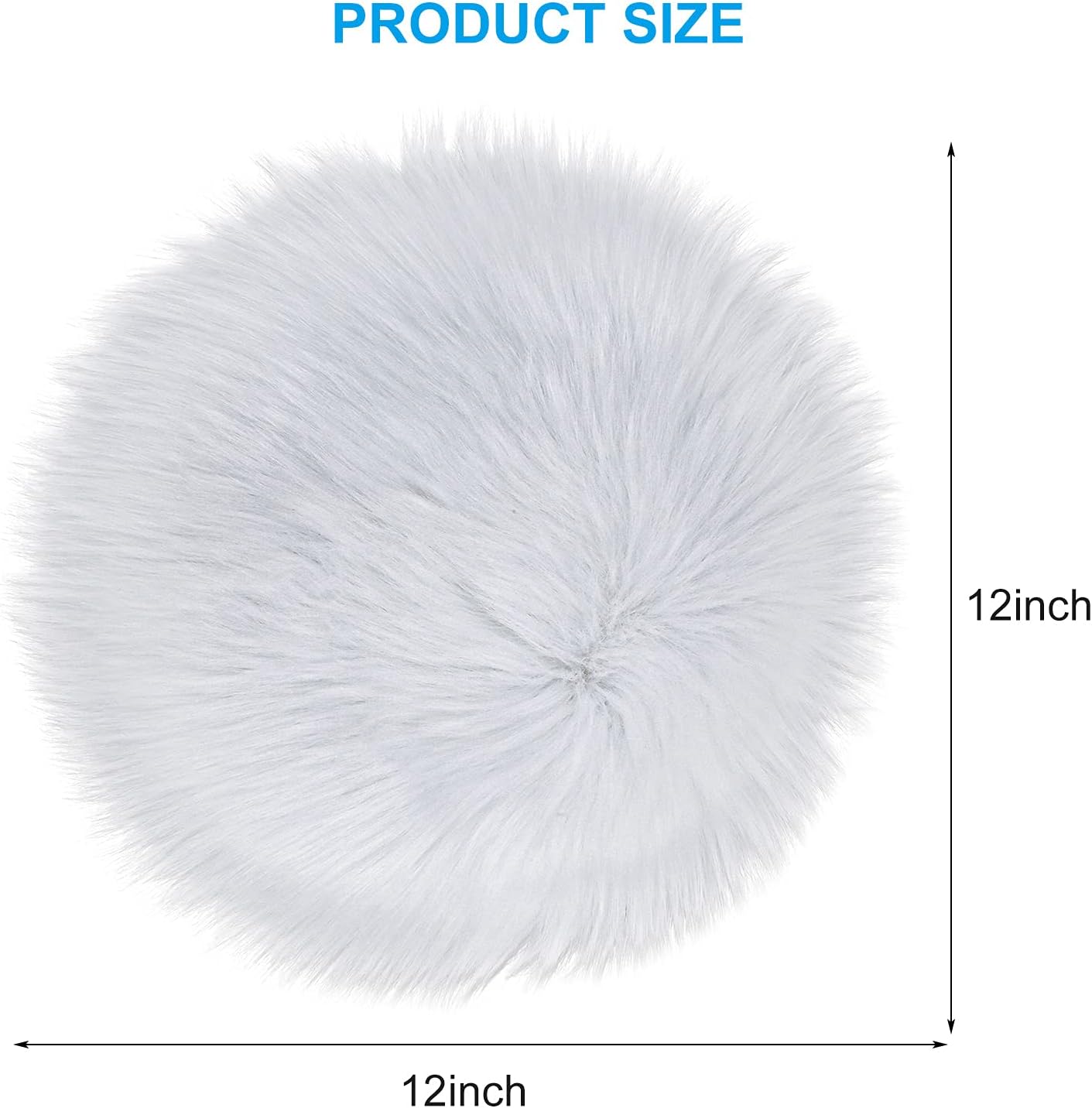 Molain Faux Fur Chair Pad - 12 inch Round Soft Fluffy Seat Cushion Pad Carpet Mat for Couch Pad, Jewelry Photographing
