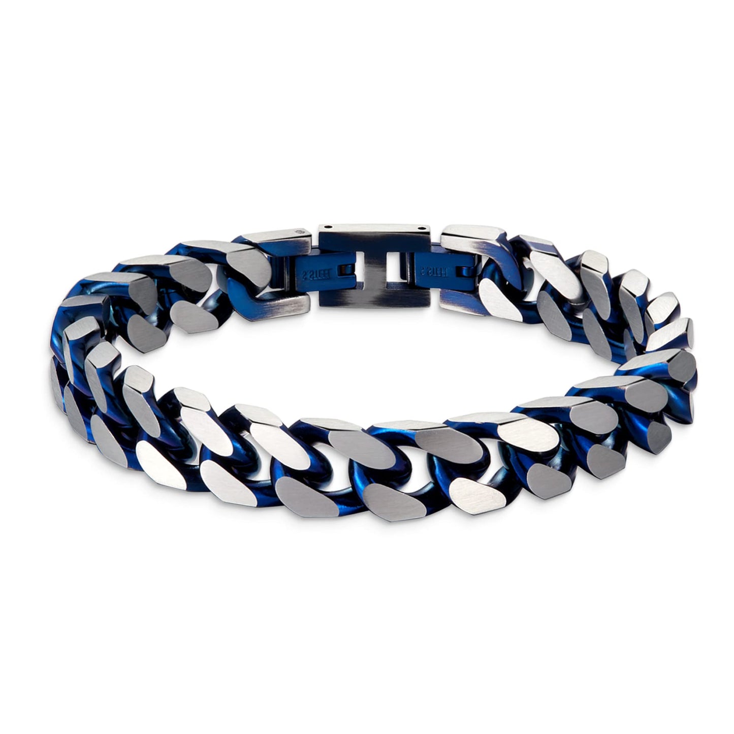 LUCKY2+7 Bracelets for Men-Stainless Steel Fold Over Clasp Cuban Chain Mens Bracelet