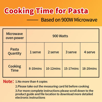 MUXIUNT Microwave Pasta Spaghetti Cooker Pot with Strainer Lid,Pasta Cooker in Microwave with Water Level and Spaghetti Portion Measuring Device,Dormitory Office Apartment Kitchen Essentials