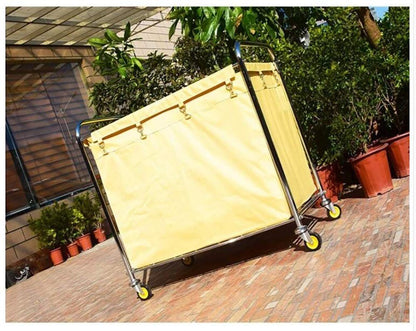 Pimex Trolley Movable Hand Trucks Carts, Storage Hand Trucks, Beauty Trolley Laundry Sorter Cart with 4Ers,Detachable Fabric Bags,Steel Frame,Heavy Duty Organizer Rolling