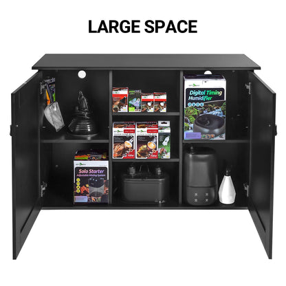 REPTI ZOO Reptile Aquarium Terrarium Wooden Stand and Cabinet with Adjustable Shelf for 48L x 18W inch Amphibian/Fish Sea Salt Water Tank Terrarium(Cabinet Only)