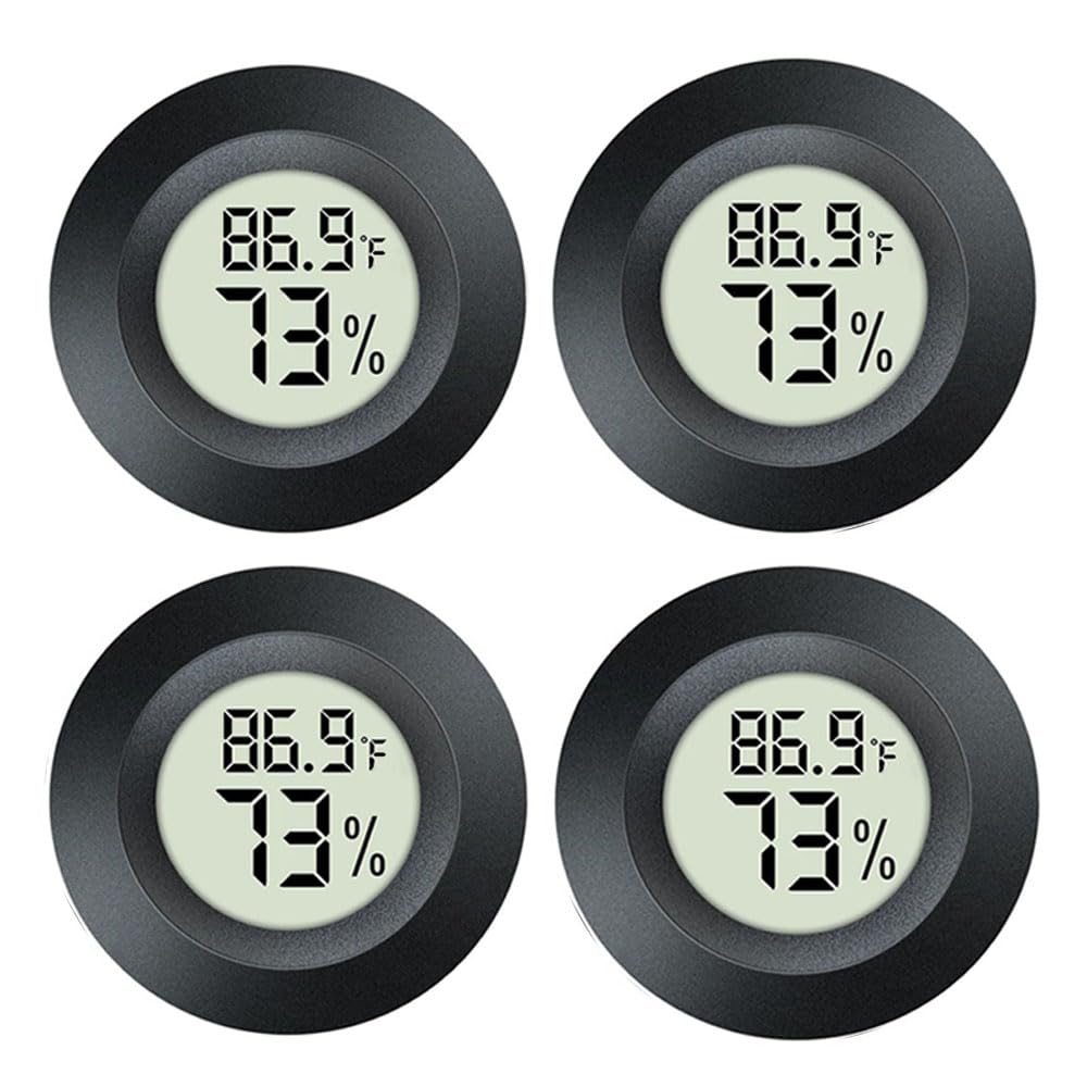 2 Pack Hygrometer Thermometer Digital Humidity Meter Indoor/Outdoor Humidity Monitor Reptile Thermo-Hygrometer for Greenhouse Humidors Terrarium Jars, Fahrenheit (℉) /Celsius(℃) (2)