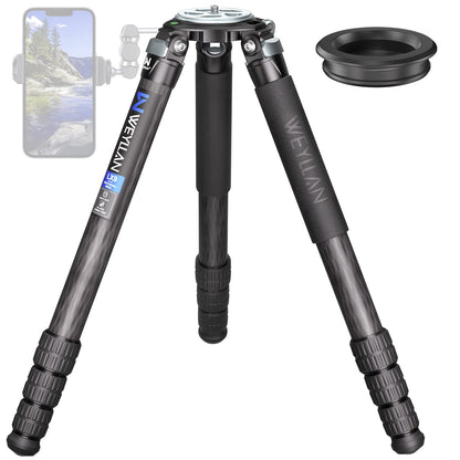 Heavy Duty Tripod Carbon Fiber Camera Tripod WEYLLAN LX9 Professional Tripod Camera, 10 Layers Carbon Fiber Tube, with 40mm Leg Tube, Durable Carbon Bowl Tripods for DSLR Camera Max Load 88lbs/40kg